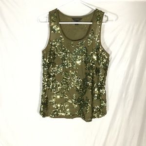 J.Crew Sequin Tank Top Green Size 2